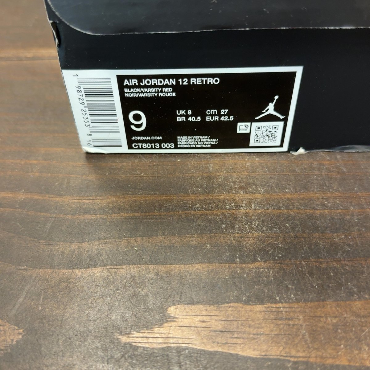 Jordan 12 Retro Bloodline Size 9 (Pre-Owned) - aux