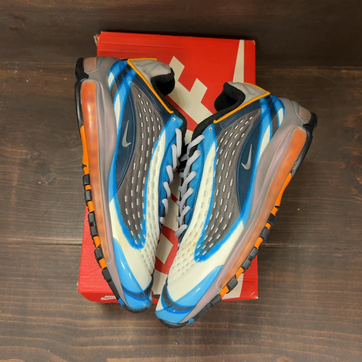 Nike Air Max Deluxe Photo Blue Orange Peel Size 9 (Pre-Owned) - back