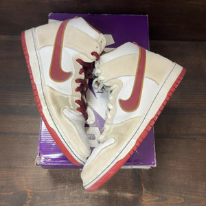 Nike SB Dunk High Sail Bright Crimson Size 10.5 (Pre-Owned) - back
