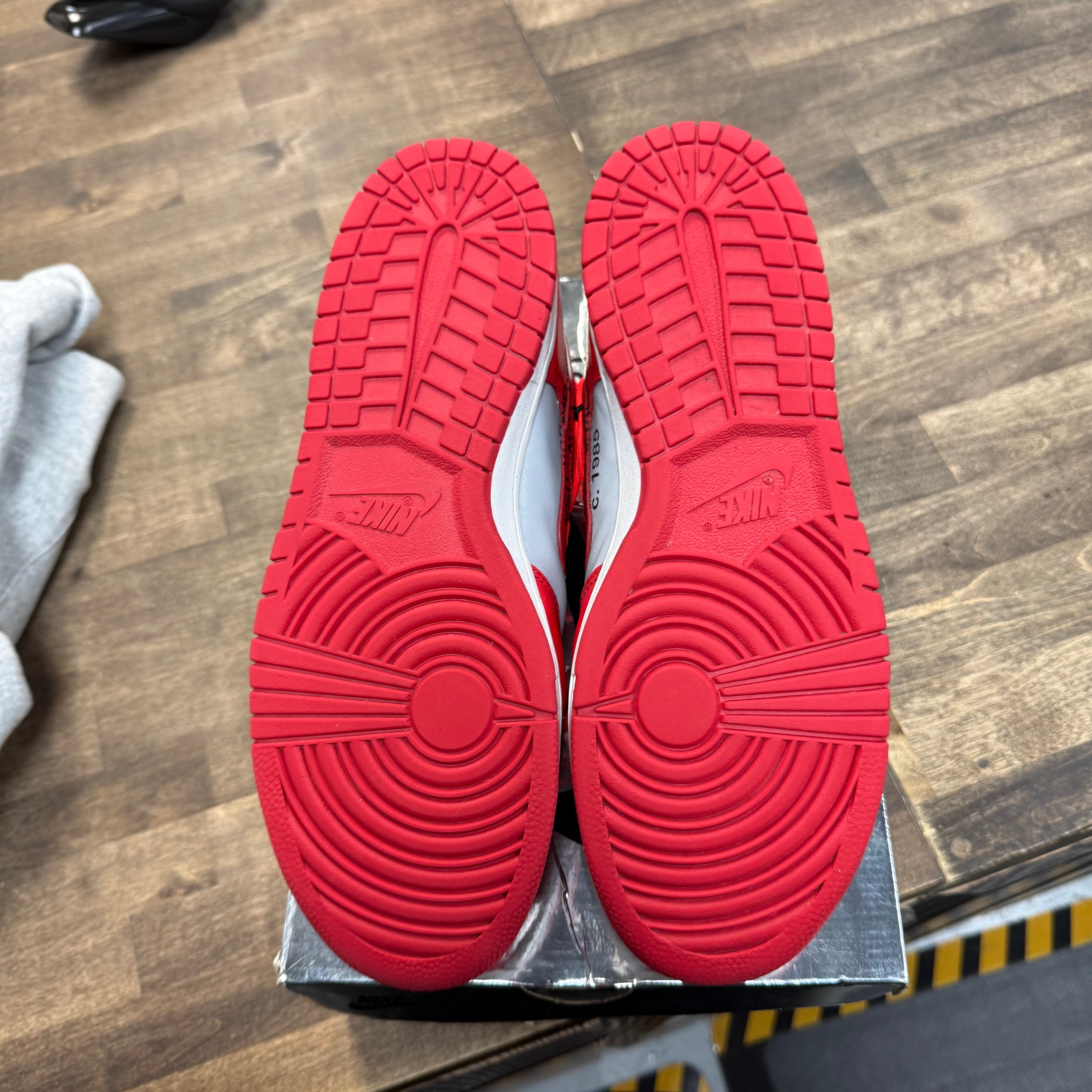 Nike Dunk Low Off-White University Red (US 10.5) (USED) Size 10.5 (Pre-Owned) - Image 5