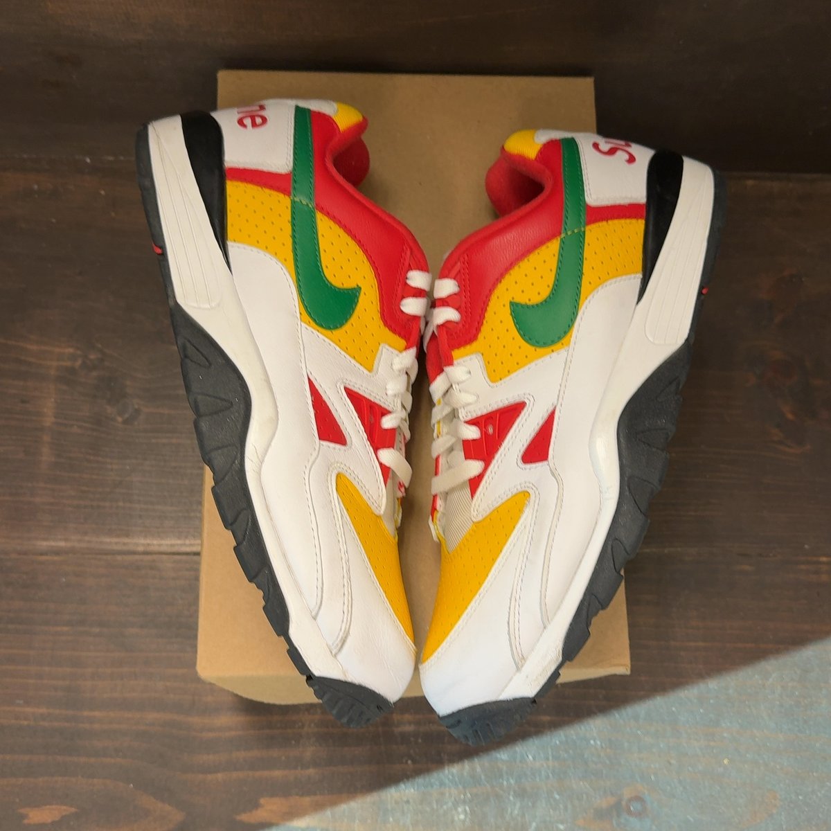 Nike Cross Trainer Low Supreme White Yellow Red Size 13 (Pre-Owned) - back