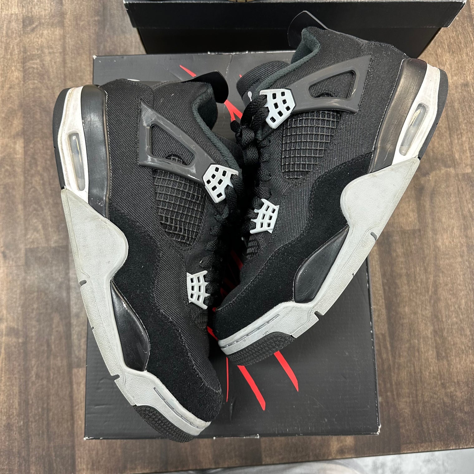 Black Canvas Jordan 4 Retro (B-Grade) (Used)