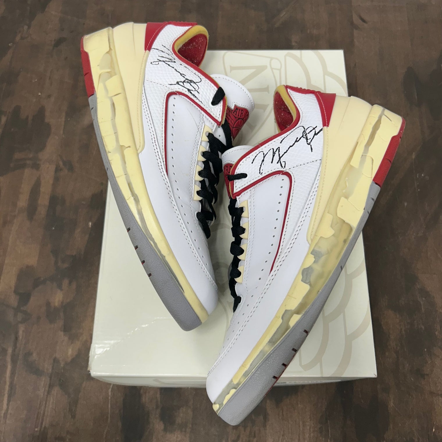 Off-White x Air Jordan 2 Low SP White Red (Used, No Insoles)