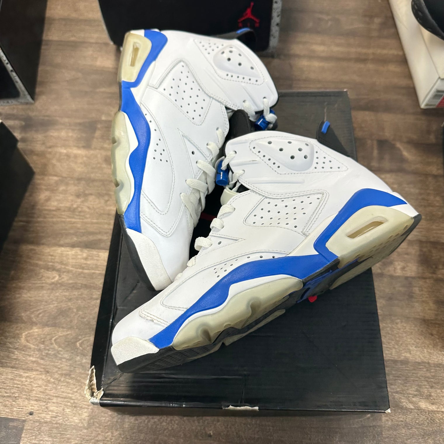 Sport Blue Jordan 6 Retro (USED, Replacement Box)