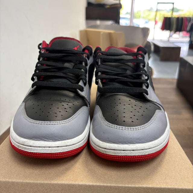 Black Light Smoke Grey Gym Red Jordan 1 Low (USED,No Box)