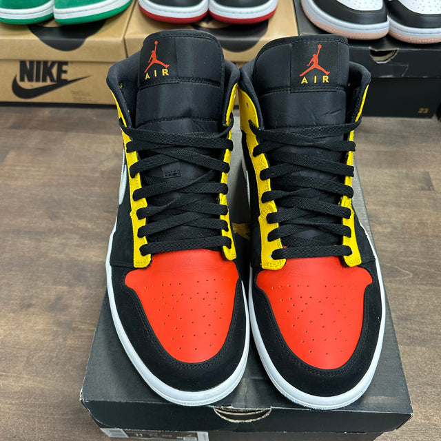 Black Amarillo Orange Jordan 1 Mid (USED)