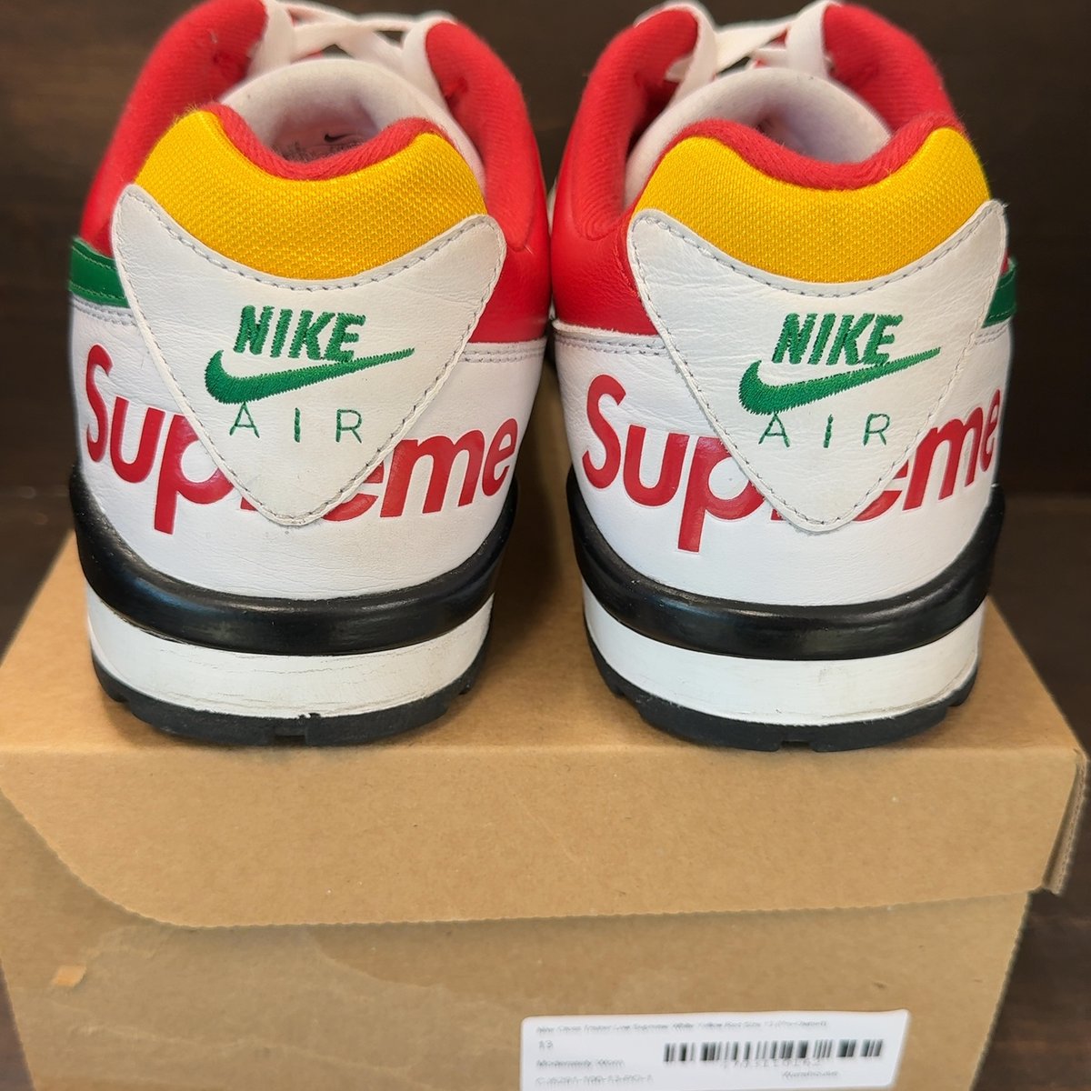 Nike Cross Trainer Low Supreme White Yellow Red Size 13 (Pre-Owned) - aux