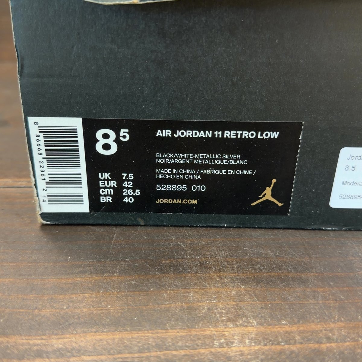 Jordan 11 Retro Low Barons Size 8.5 (Pre-Owned) - aux
