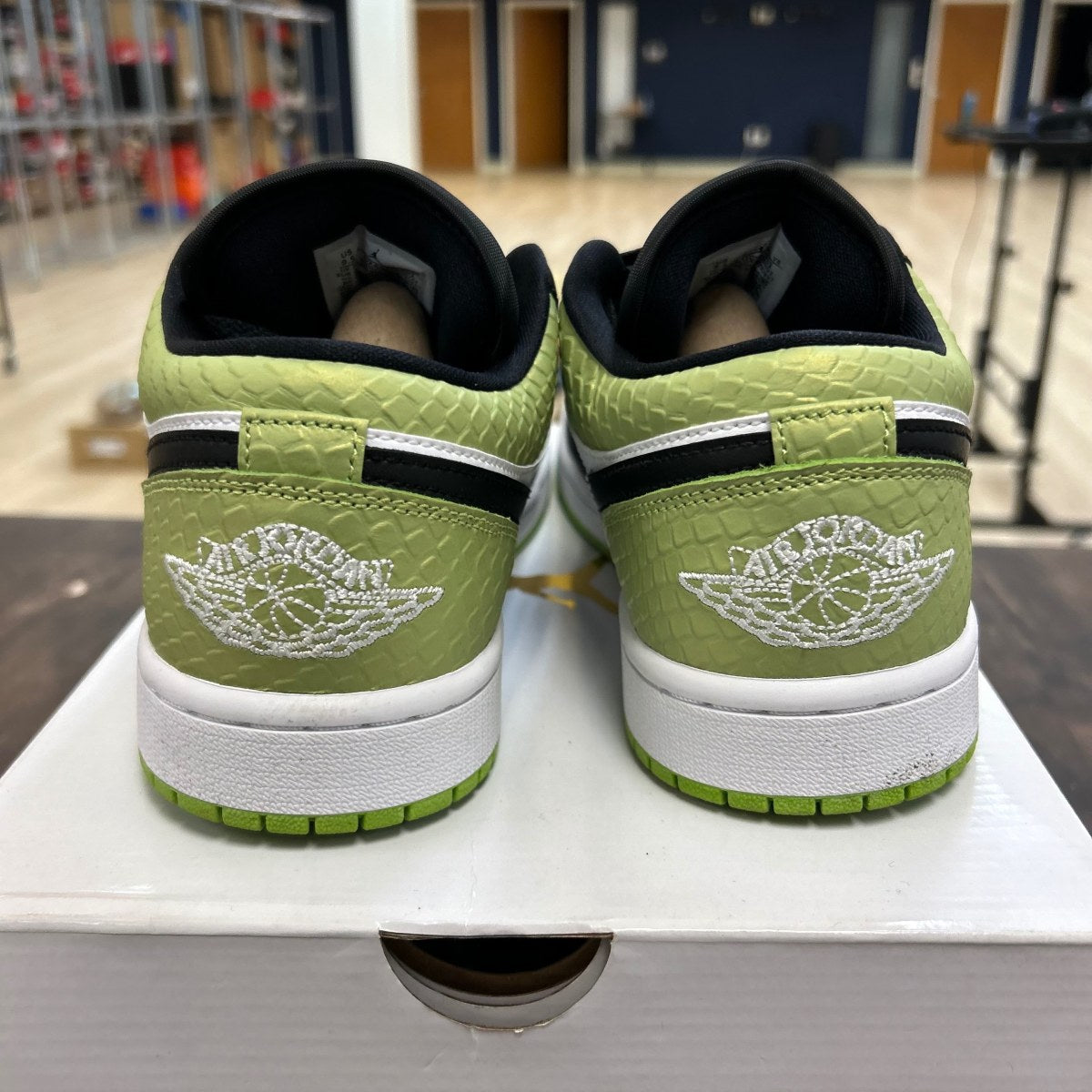 Jordan 1 Low Snakeskin Vivid Green (Women's) - Image 4