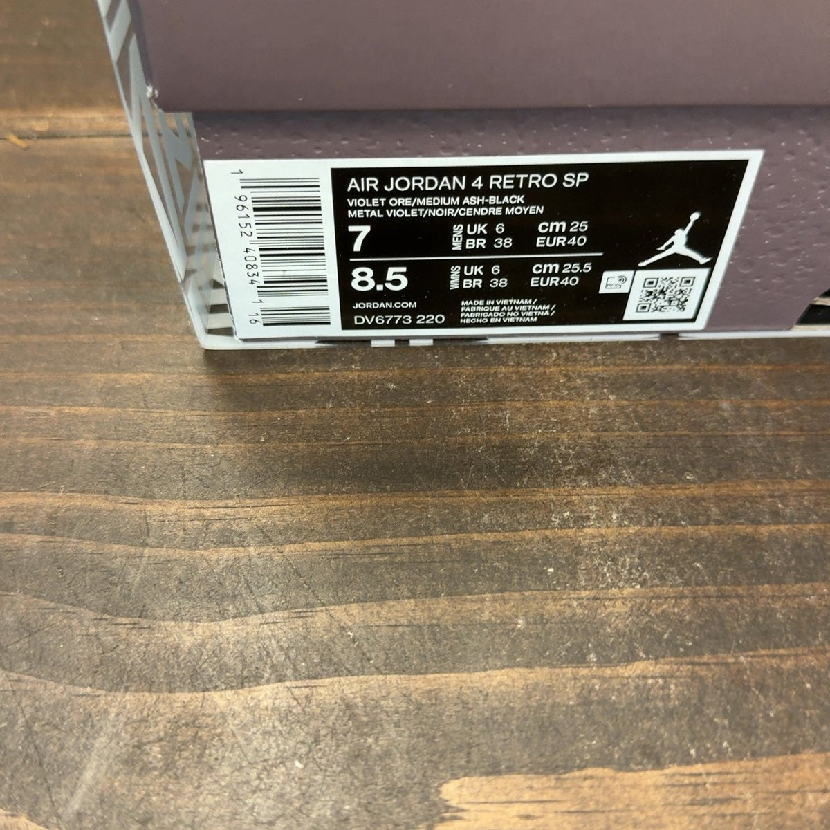 Jordan 4 Retro SP A Ma Maniére Violet Ore Size 7 (Pre-Owned) - aux
