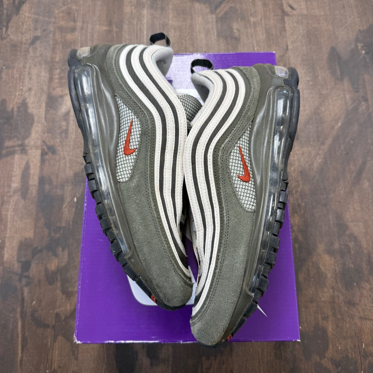 Nike Air Max 97 SE Cargo Khaki Rugged Orange Size 9.5 (Pre-Owned) - Image 1