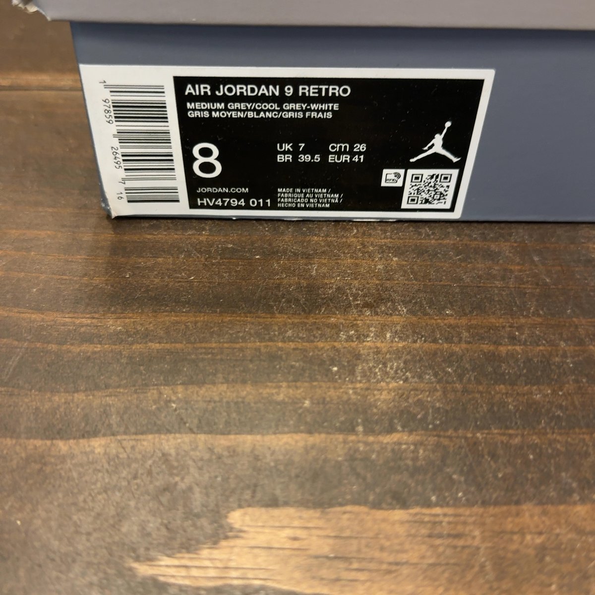 Jordan 9 Retro Cool Grey (2025) Size 8 (Pre-Owned) - aux