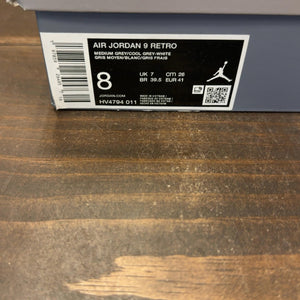 Jordan 9 Retro Cool Grey (2025) Size 8 (Pre-Owned) - aux