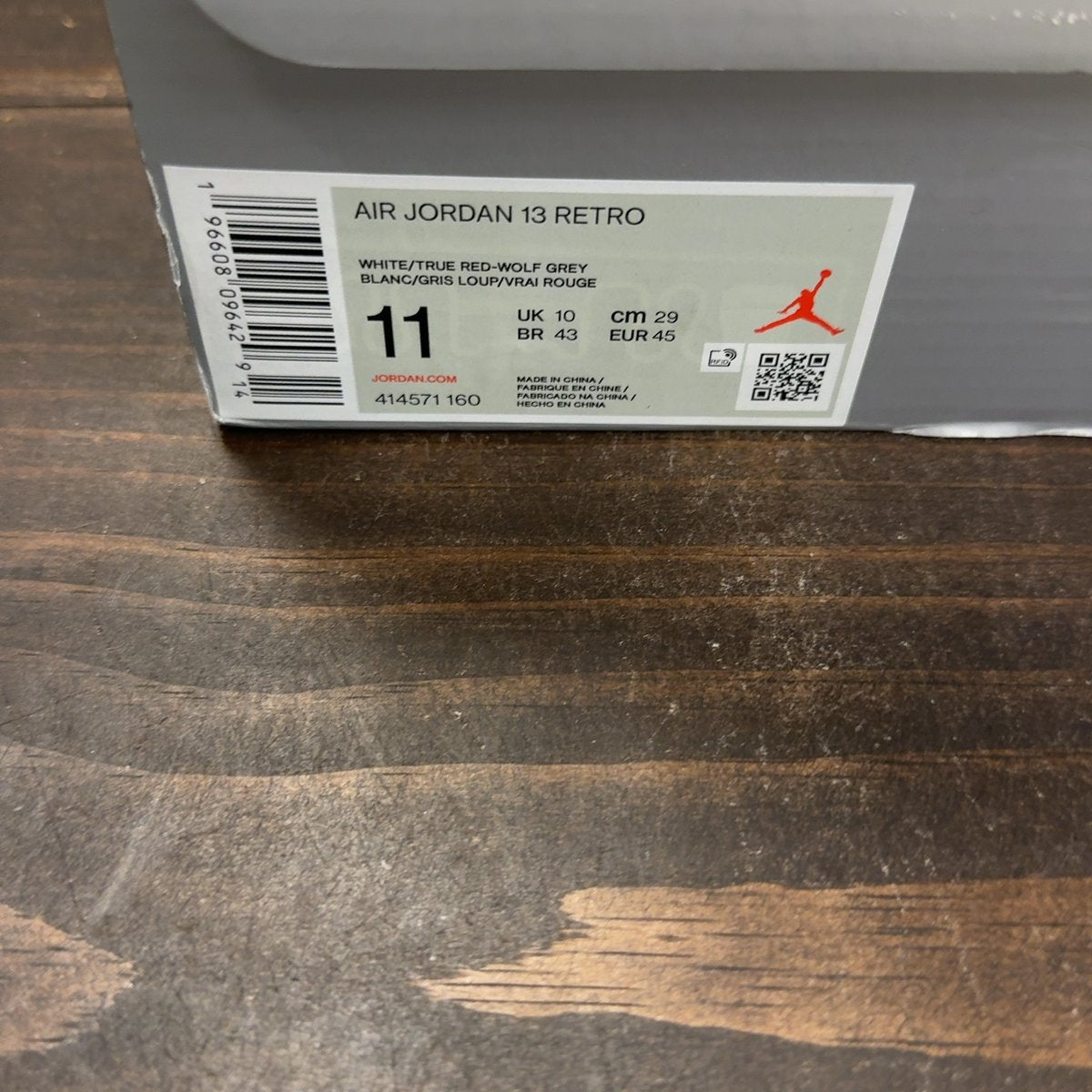 Jordan 13 Retro Wolf Grey Size 11 (Pre-Owned) - aux