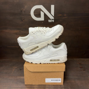 Nike Air Max 90 Leather Triple White Size 6.5 (Pre-Owned) - front
