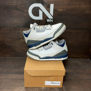 Jordan 3 Retro Midnight Navy (GS) Size 7Y (Pre-Owned) - front