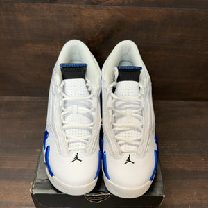 Jordan 14 Retro White Hyper Royal (GS) - Image 3