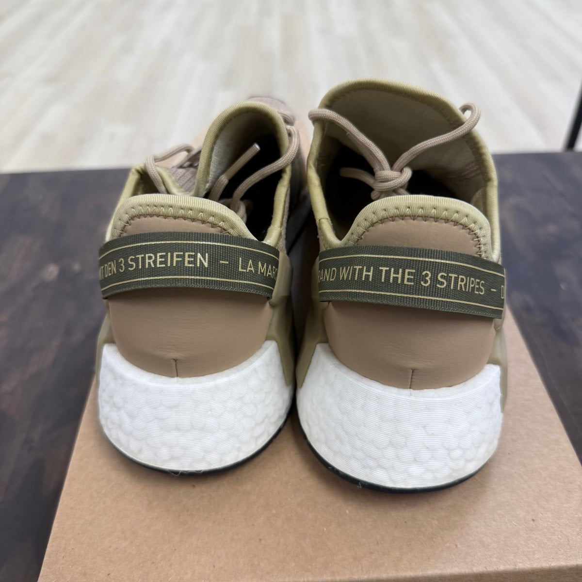 adidas NMD R1 V2 Beige Tone Focus Olive Size 8.5 (Pre-Owned) - Image 5