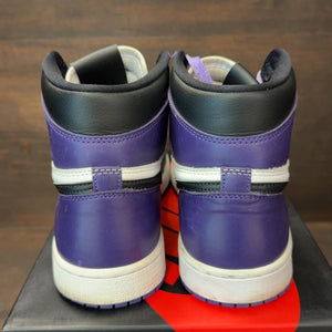 Jordan 1 Retro High Court Purple White Size 9 (Pre-Owned) - aux