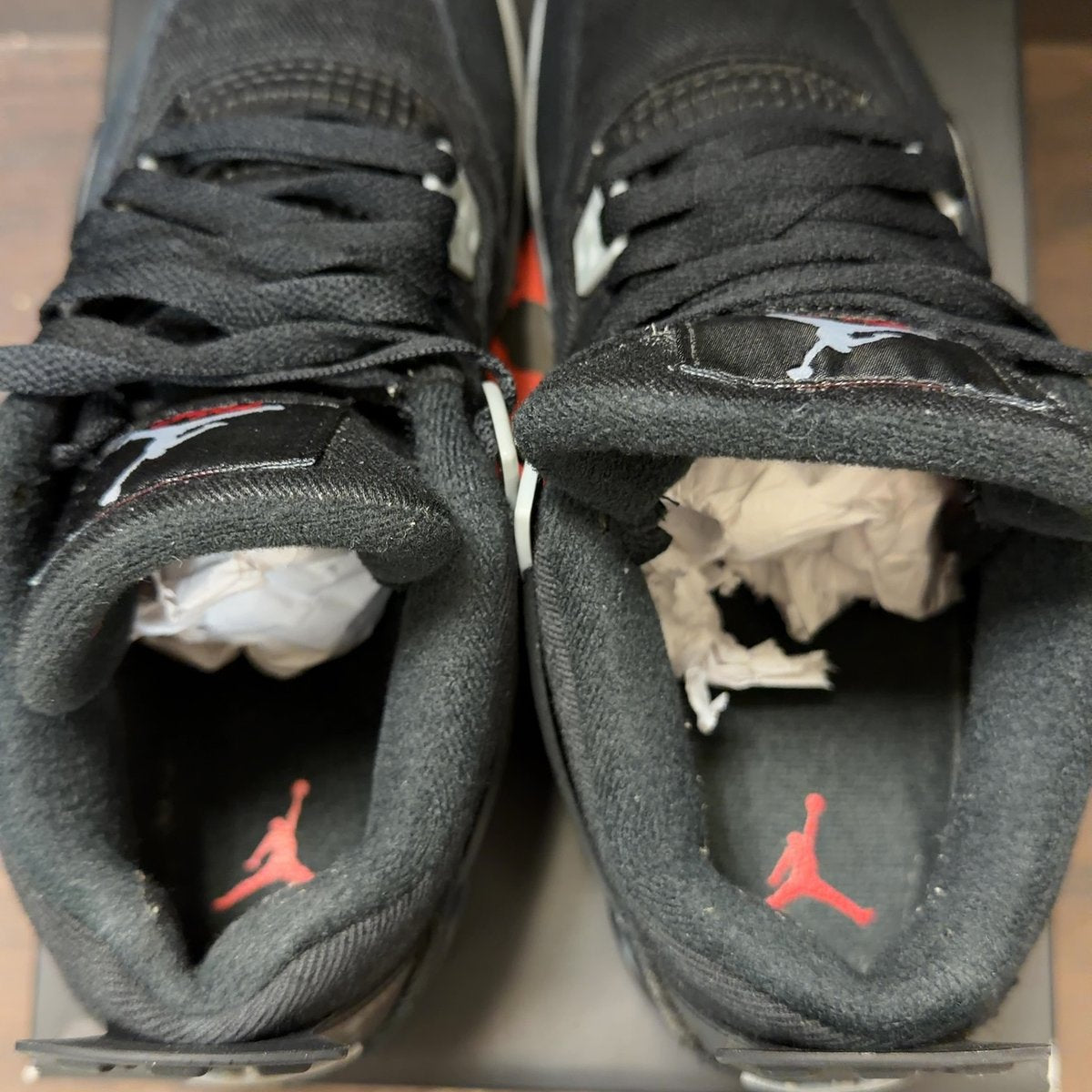 Jordan 4 Retro Black Canvas (GS) Size 7Y (Pre-Owned) - aux