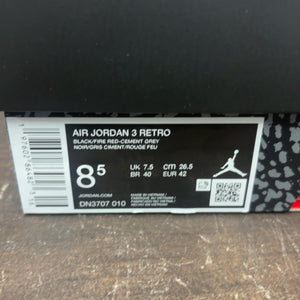 Jordan 3 Retro OG Black Cement (2024) Size 8.5 (Pre-Owned) - Image 7