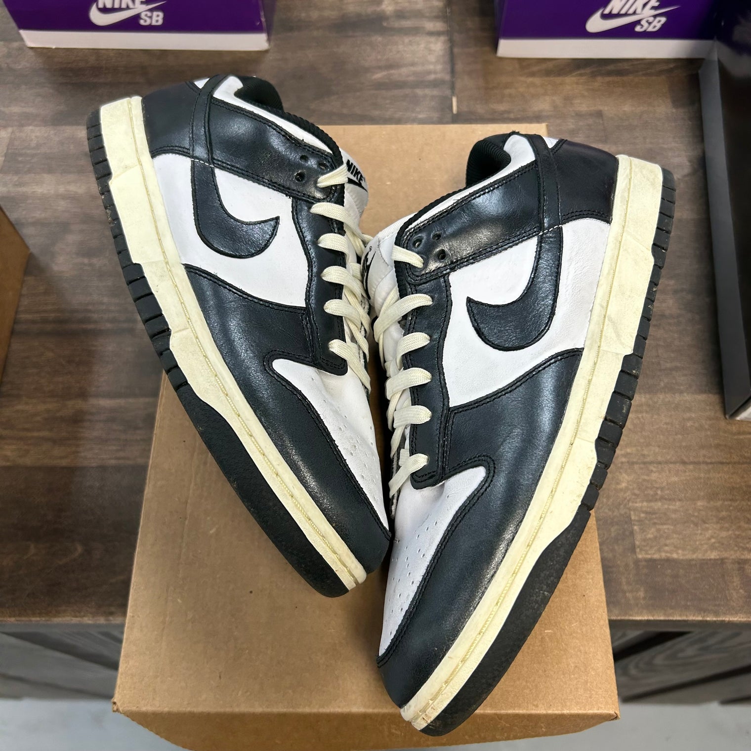 Vintage Black White Dunk Low (W) (USED, No Box)