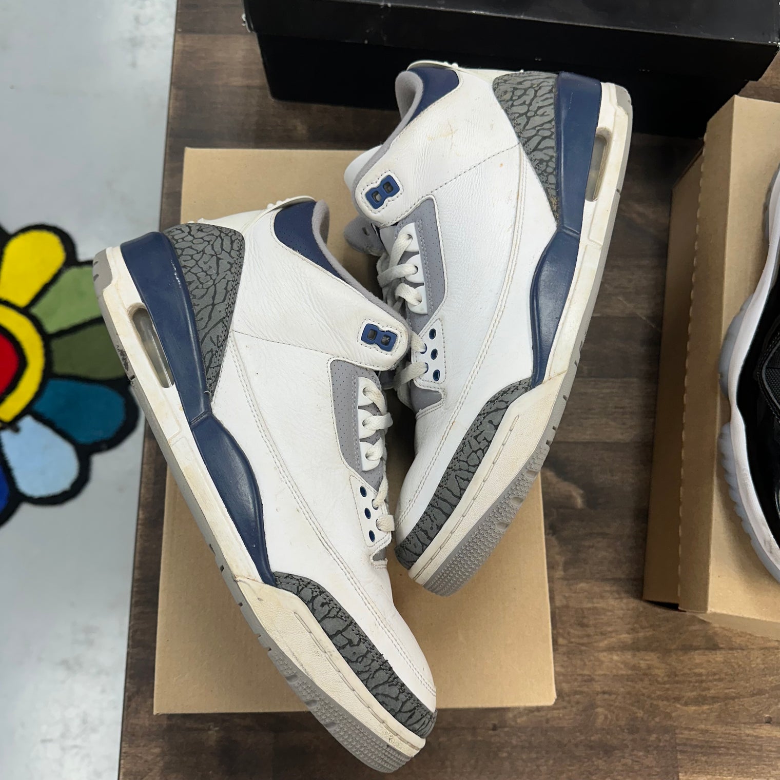 Midnight Navy Jordan 3 Retro (USED, No Box)