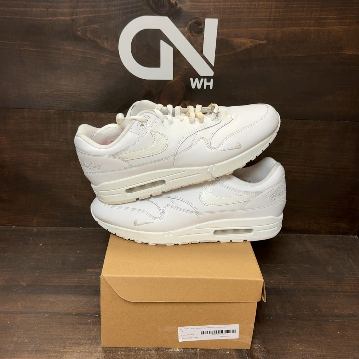 Nike Air Max 1 '87 SP Supreme Triple White Size 13 (Pre-Owned) - front