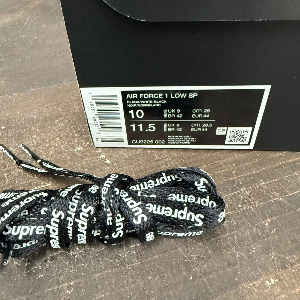 Nike Air Force 1 Low Supreme Black White - Image 8