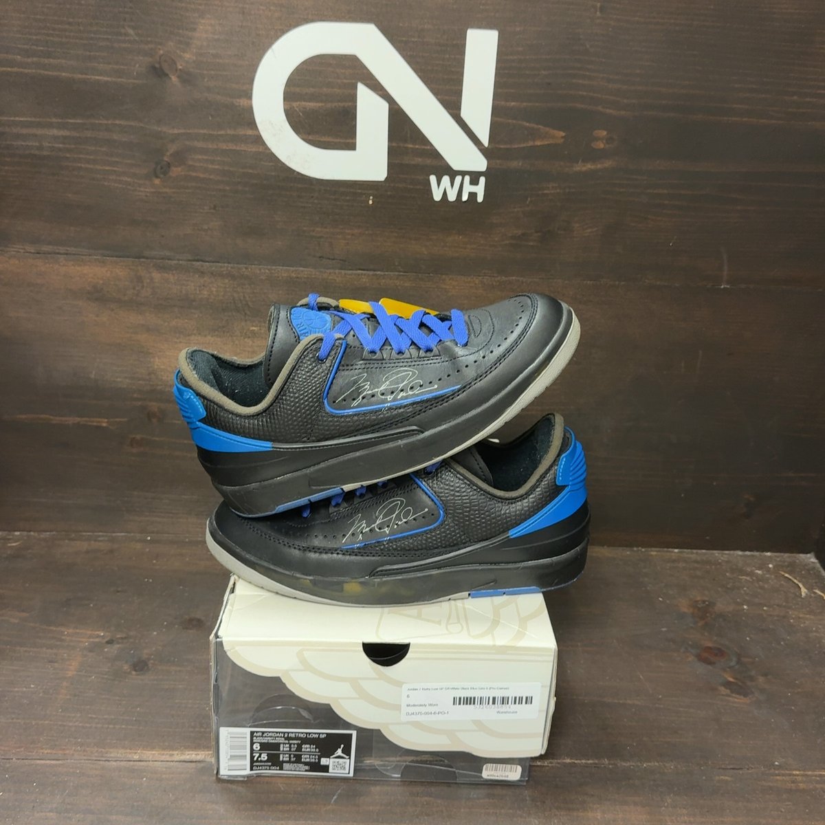 Jordan 2 Retro Low SP Off-White Black Blue Size 6 (Pre-Owned) - front