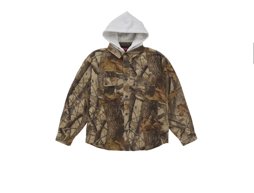 Supreme Quilted Lined Hooded Flannel Shirt Realtree Hardwoods Camo