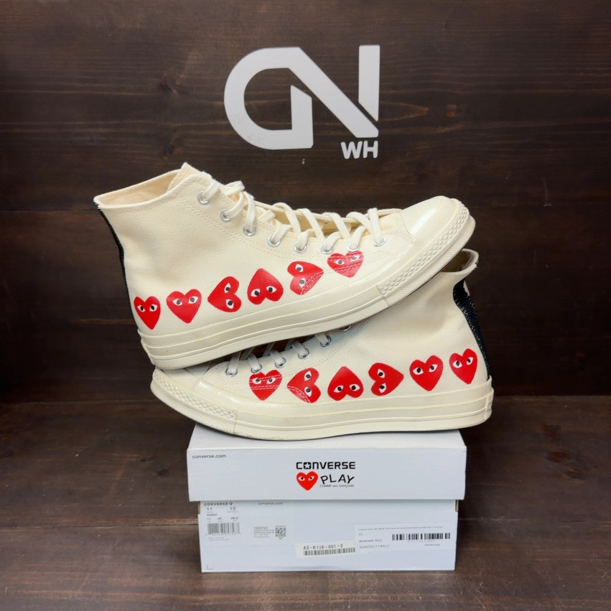 Converse Chuck Taylor All Star 70 Hi Comme des Garcons PLAY Multi-Heart White - Image 1