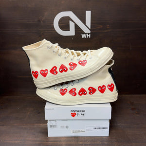 Converse Chuck Taylor All Star 70 Hi Comme des Garcons PLAY Multi-Heart White - Image 1
