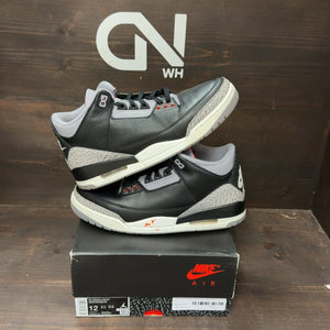 Jordan 3 Retro OG Black Cement (2024) Size 12 (Pre-Owned) - front