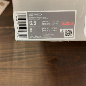 Nike LeBron 20 Four Horsemen Sesame Size 6.5 - Image 9