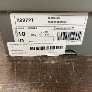 New Balance 997 MiUSA Grey Orange Size 10 (Pre-Owned) - aux