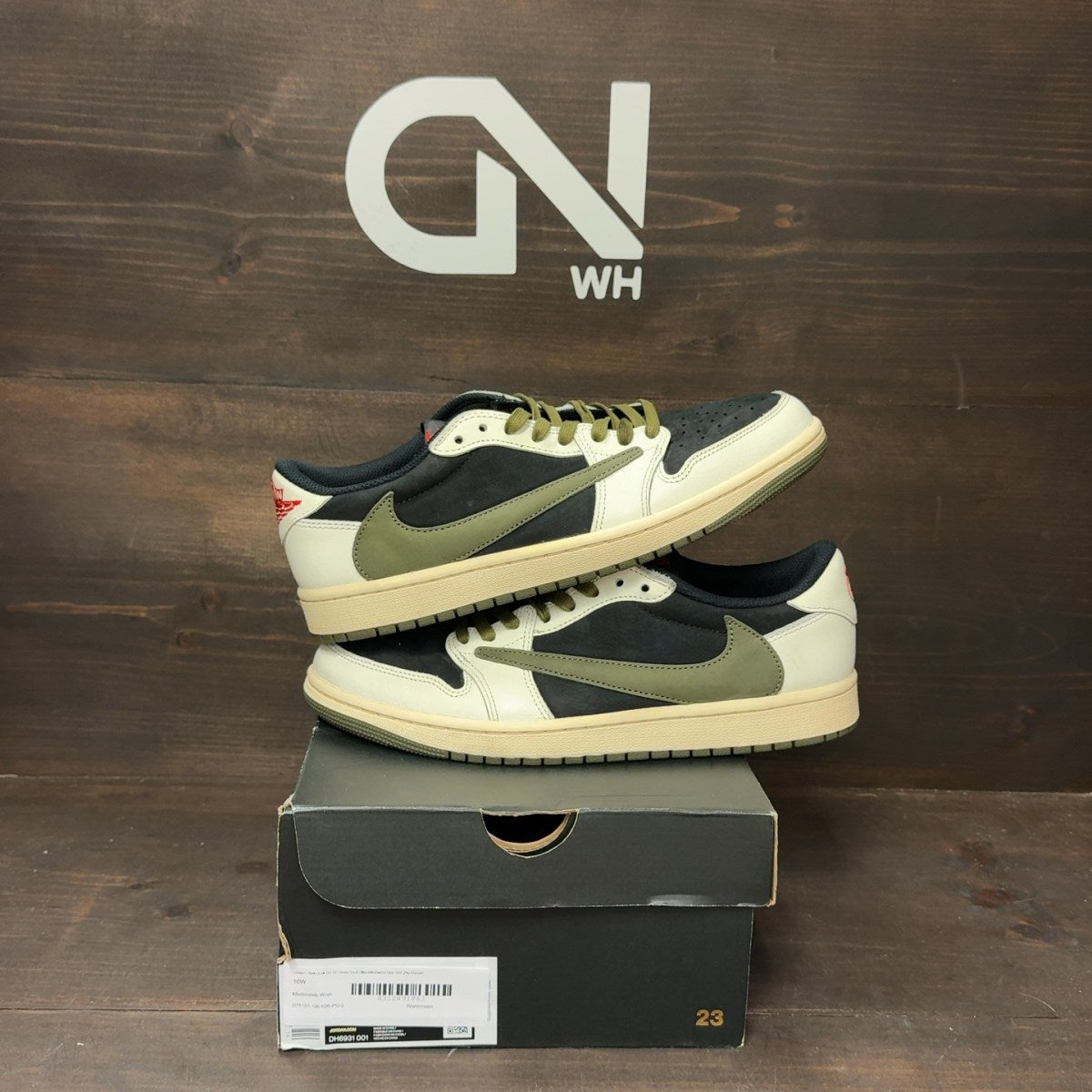 Jordan 1 Retro Low OG SP Travis Scott Olive (Women's) Size 10W (Pre-Owned) - Image 1
