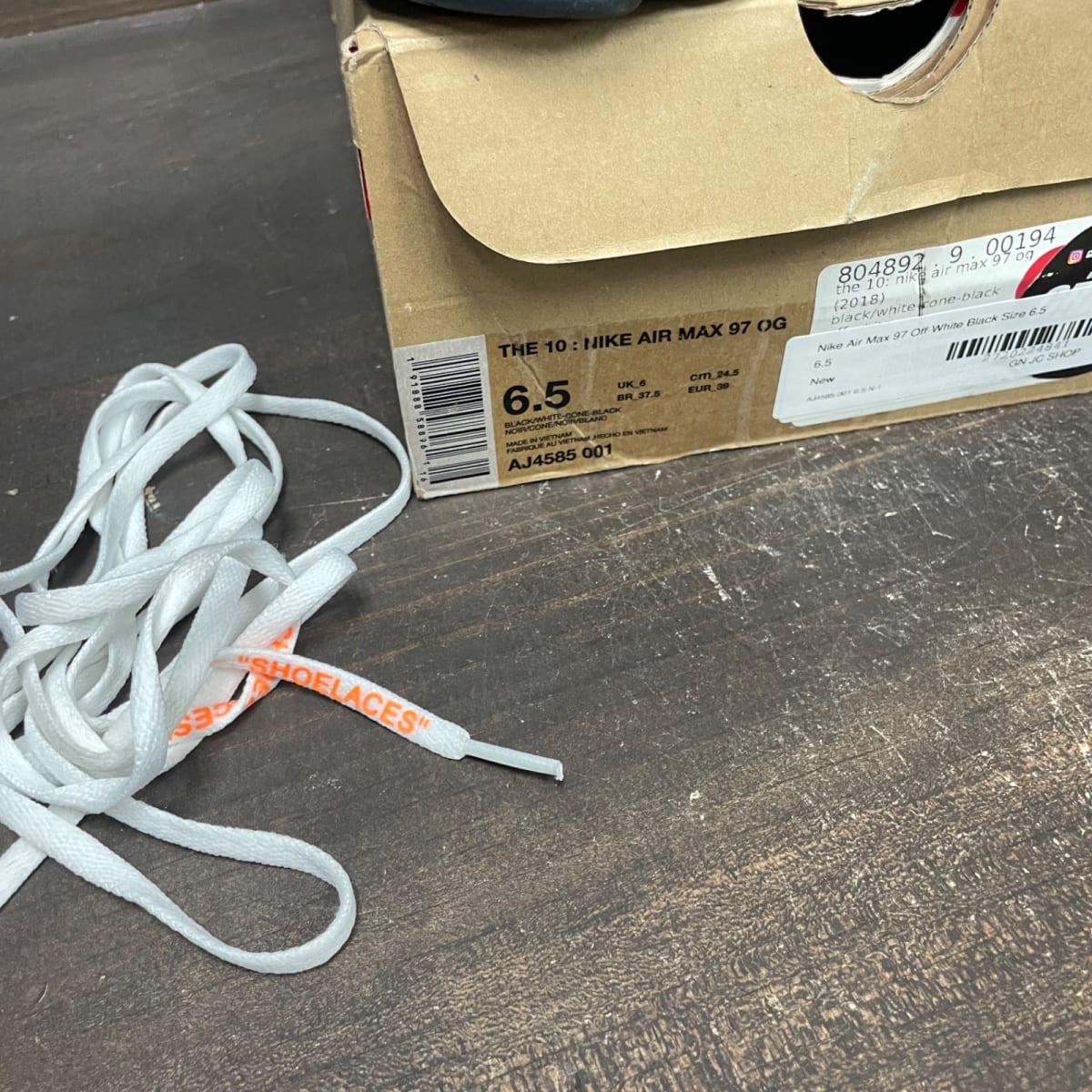 Nike Air Max 97 Off-White Black Size 6.5 - aux