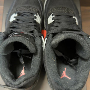 Jordan 4 Retro Black Canvas (GS) Size 7Y (Pre-Owned) - aux