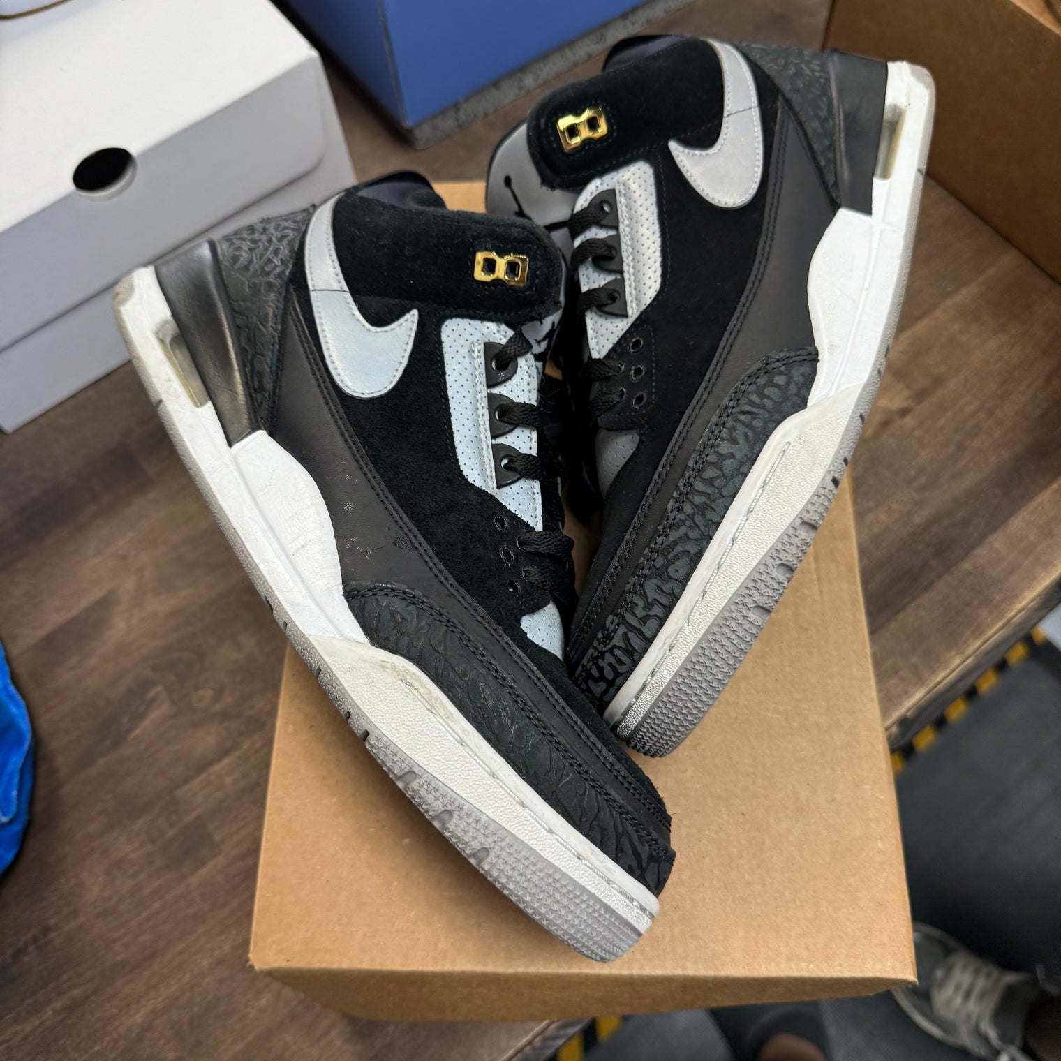 Black Cement Tinker Jordan 3 Retro (USED, No Box)