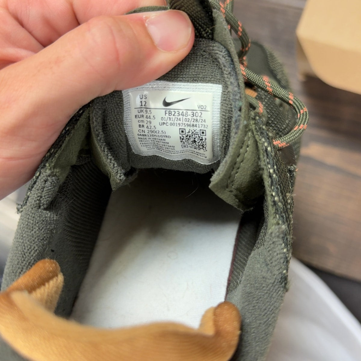Nike Air Force 1 Wild Low Cargo Khaki Sequoia (Women's) Size 12W (Pre-Owned) - Image 7