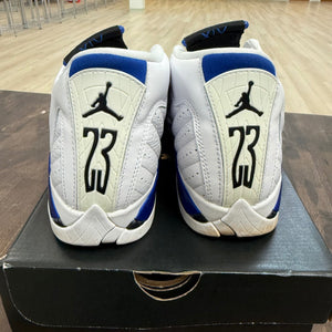 Jordan 14 Retro White Hyper Royal (GS) - Image 4