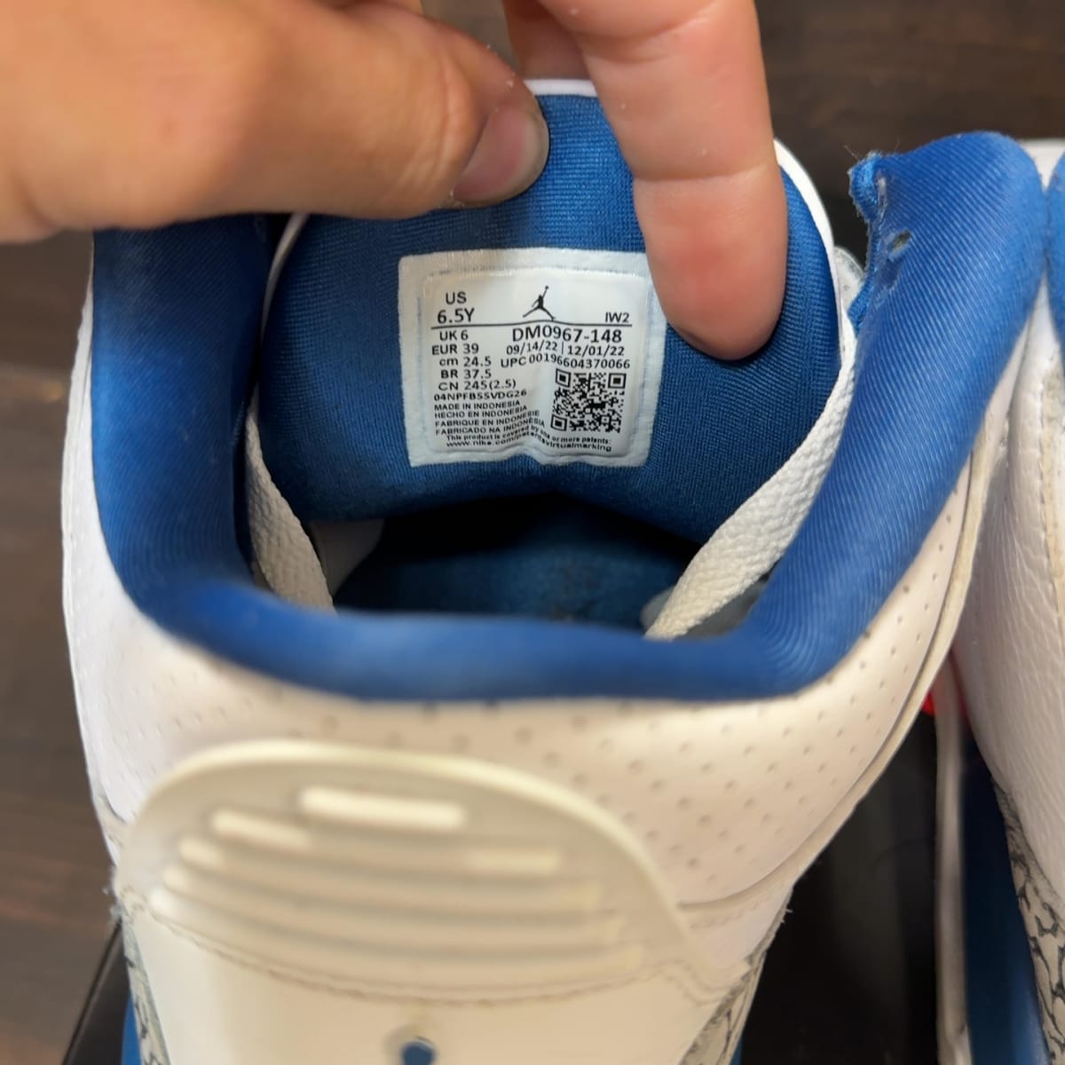 Jordan 3 Retro Wizards (GS) Size 6.5Y (Pre-Owned) - aux