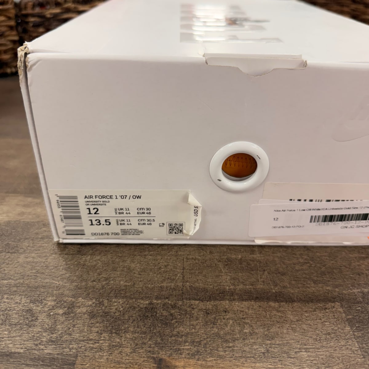 Nike Air Force 1 Low Off-White ICA University Gold - Image 6