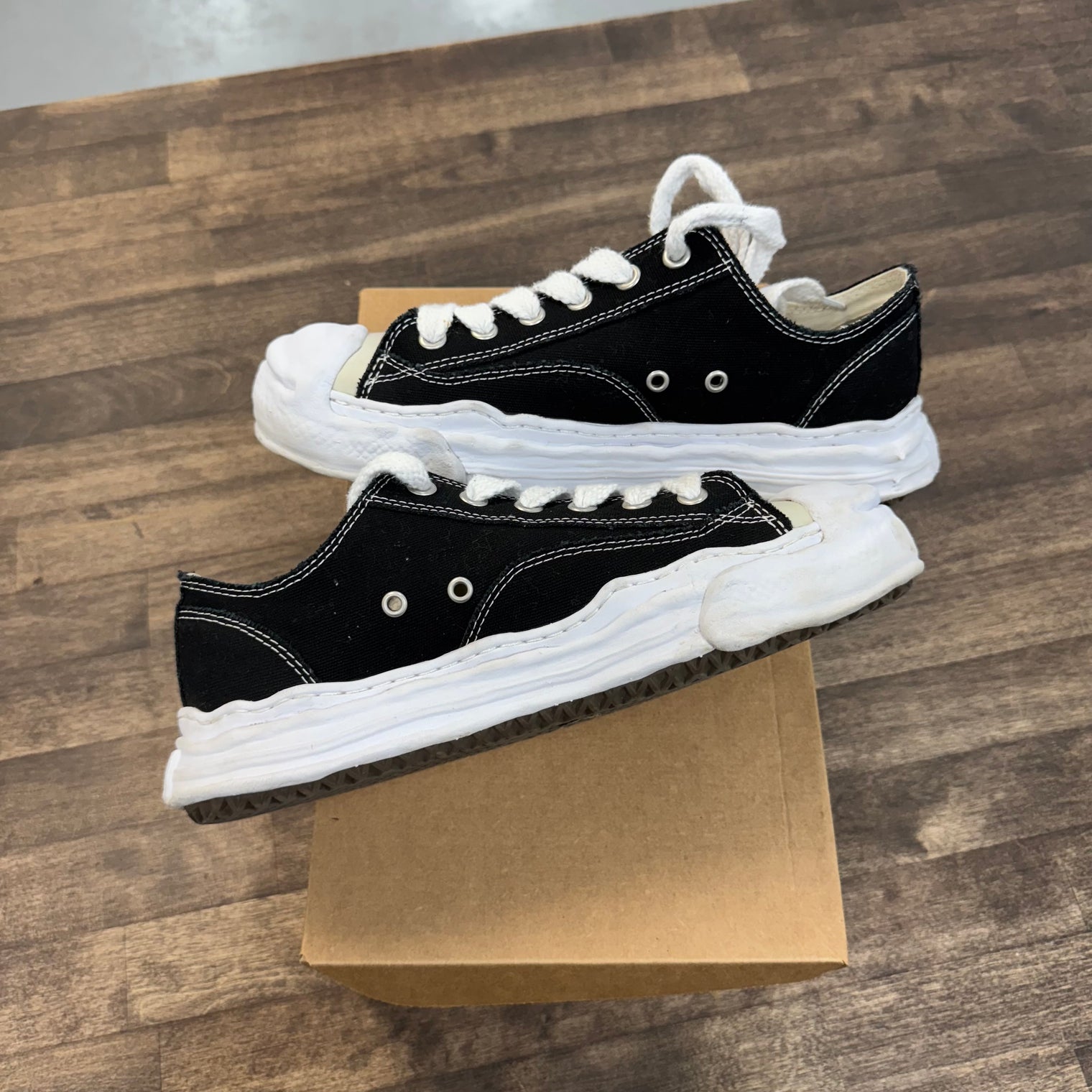Maison Mihara Black White OG Sole Canvas Low (USED, No Box)