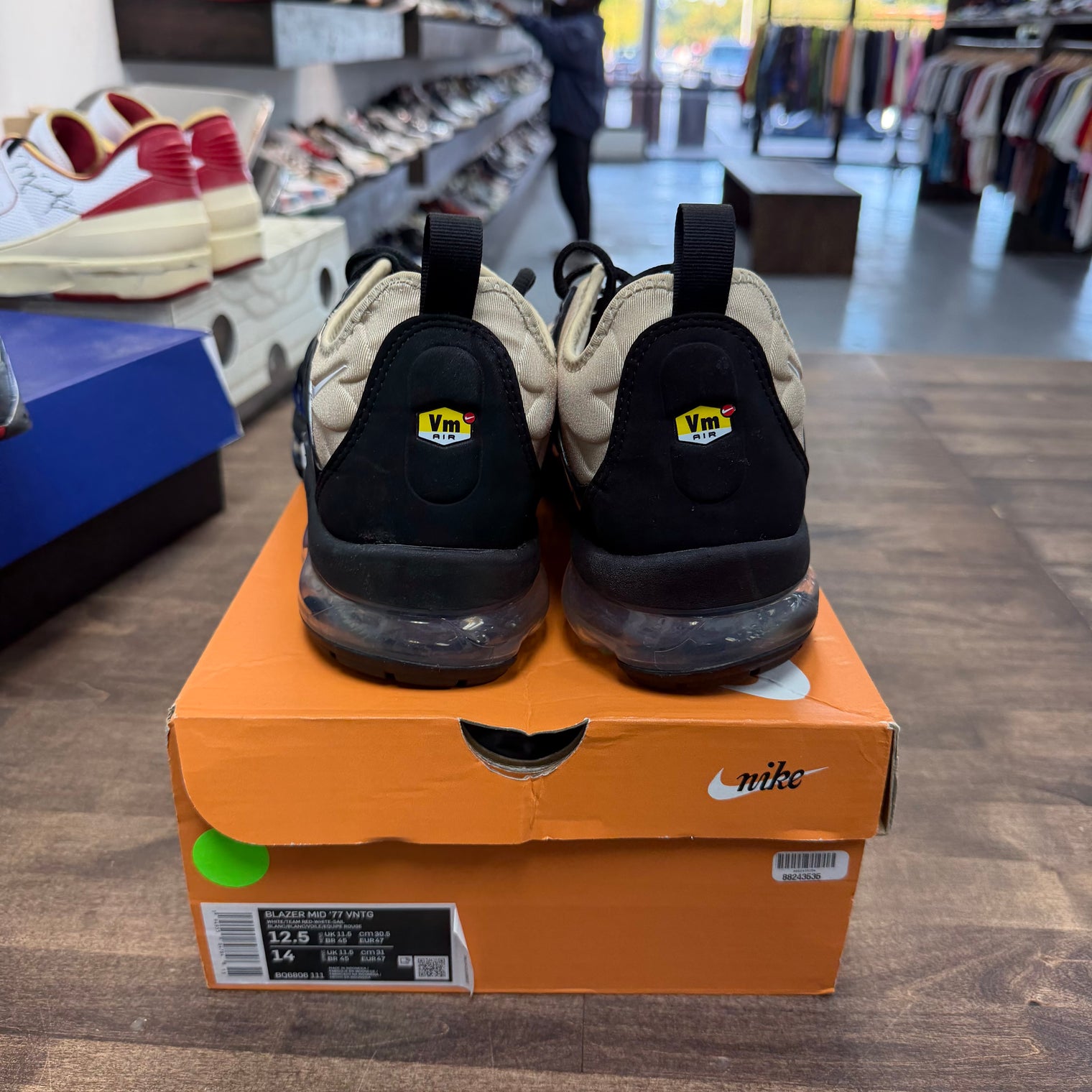 Beige Black Air VaporMax Plus (USED, Replacement Box)