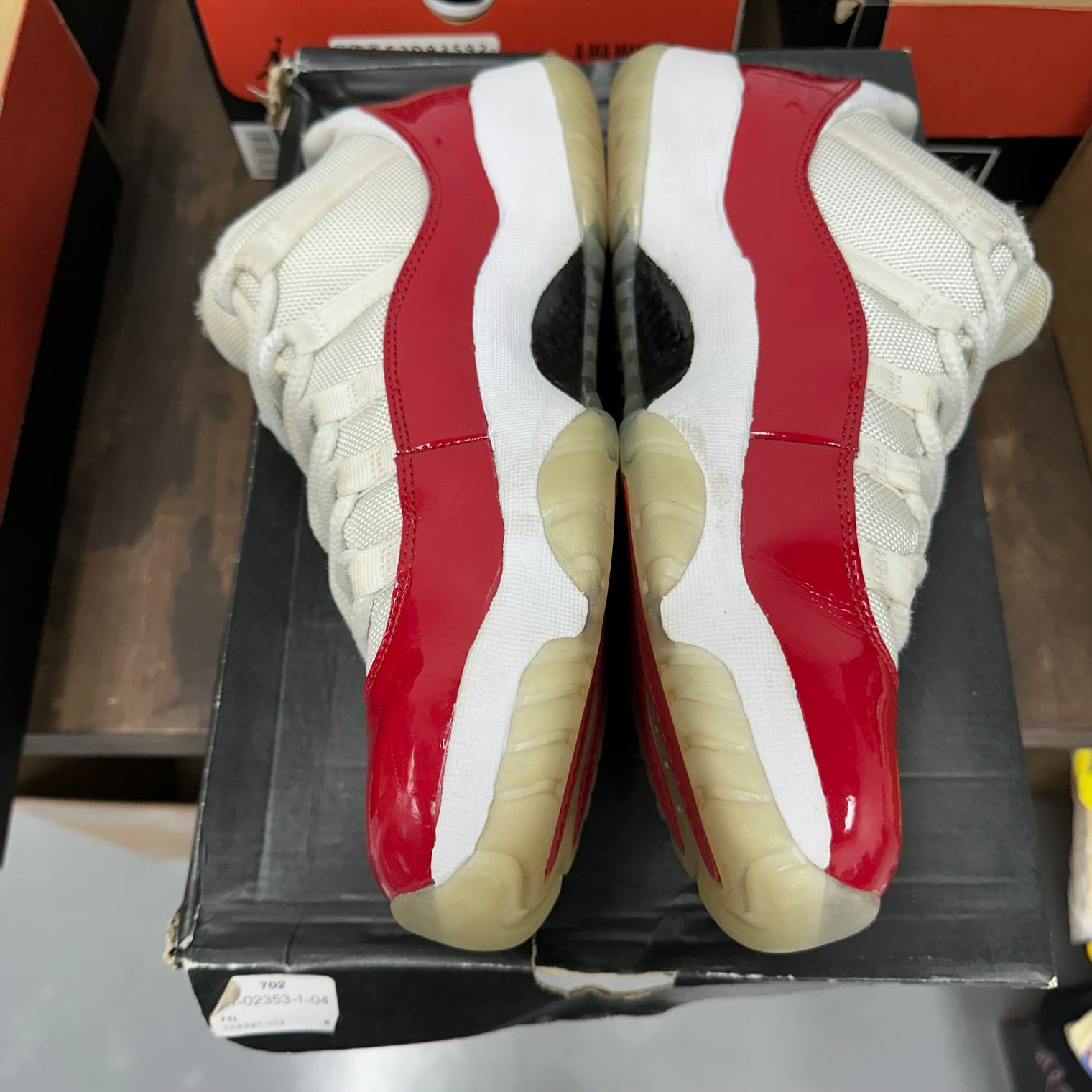 Cherry Jordan 11 Low (USED, Replacement Box)