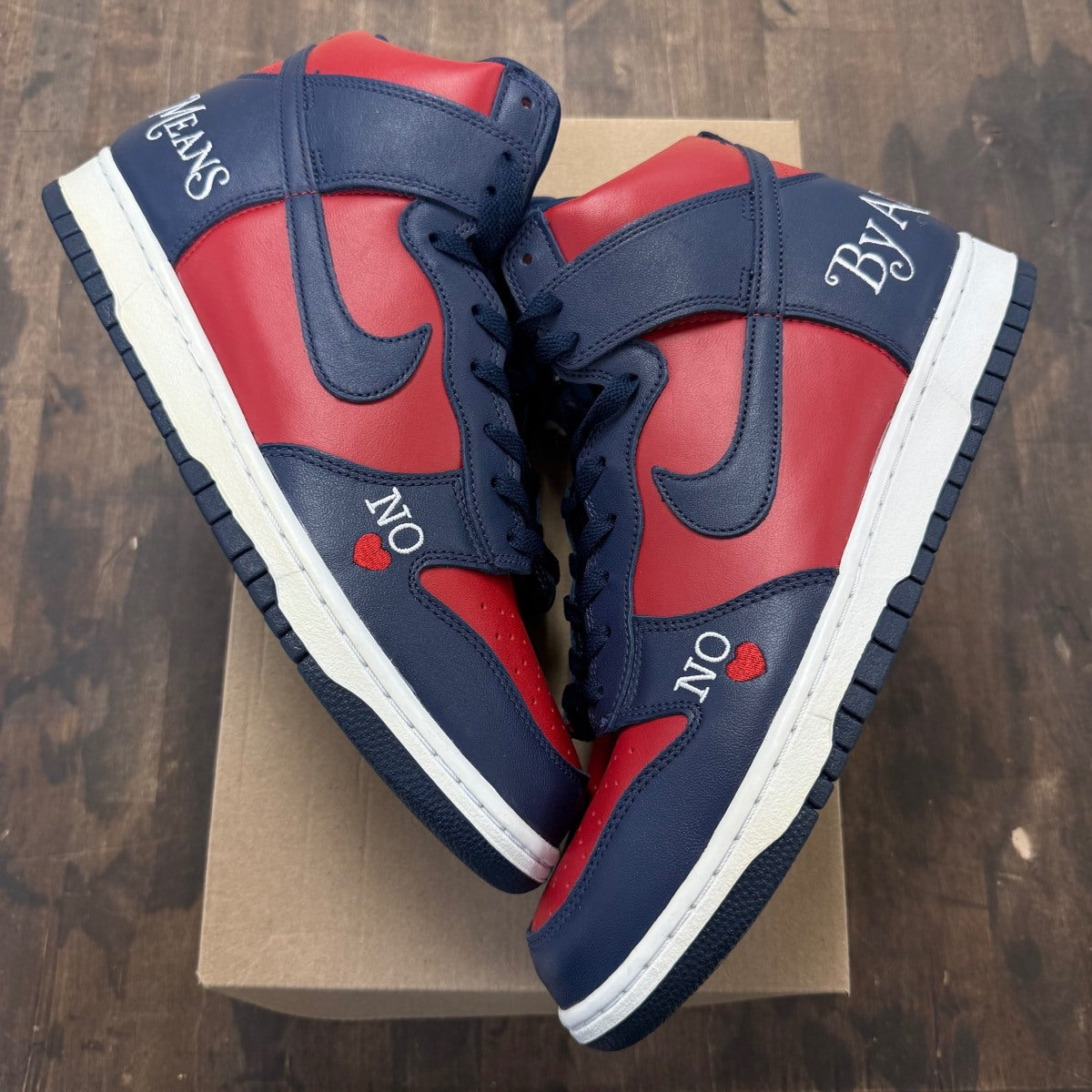 Nike SB Dunk High Supreme By Any Means Navy Size 11 (Pre-Owned) - Image 1