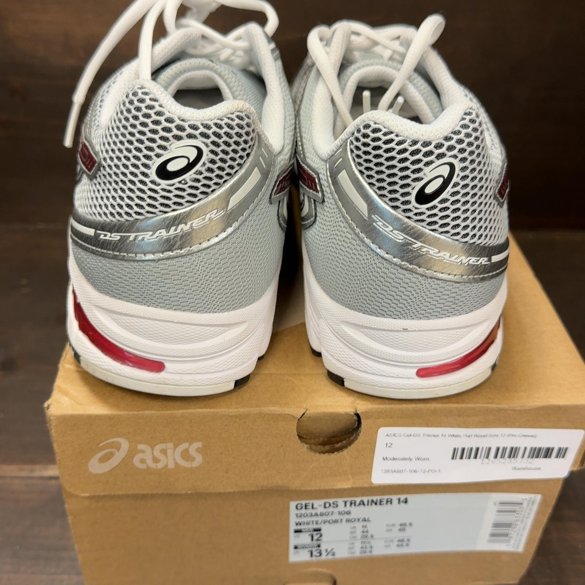 ASICS Gel-DS Trainer 14 White Port Royal Size 12 (Pre-Owned) - aux
