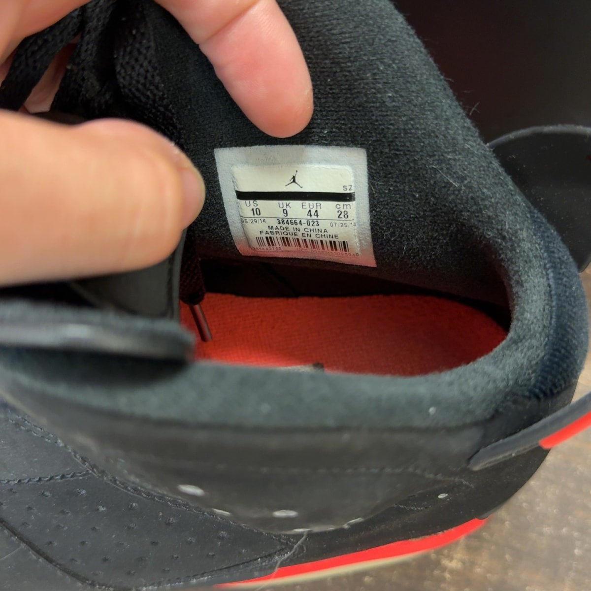 Jordan 6 Retro Infrared Black (2014) Size 10 (Pre-Owned) - aux